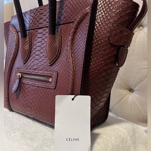 Celine Python Micro Luggage Tote Bag - Picture 8 of 11